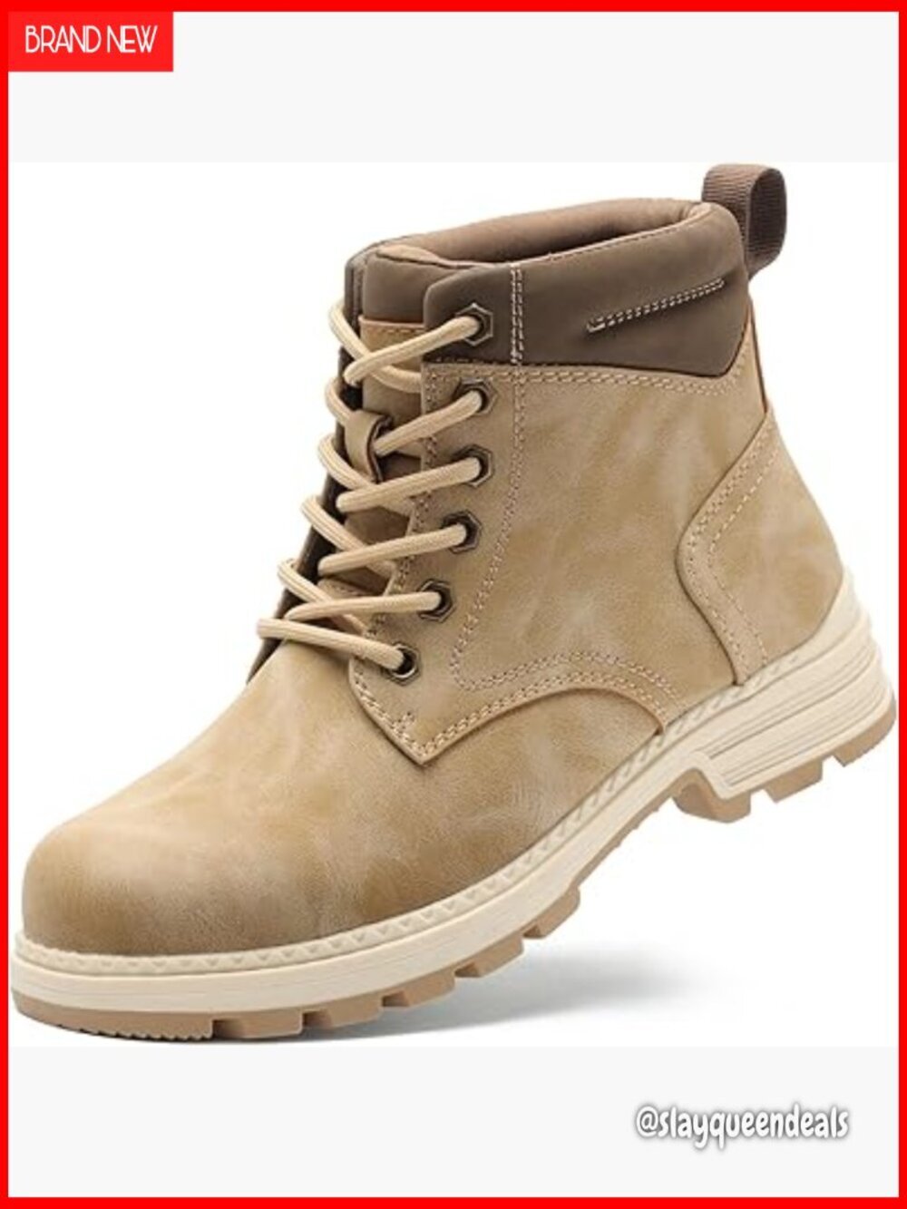 Women's Lace-Up Combat Hiking Boots Lightweight Winter Ankle Work Shoes